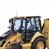 Стекло дверное левое верхнее на Caterpillar  428 e/432e/434e/444e